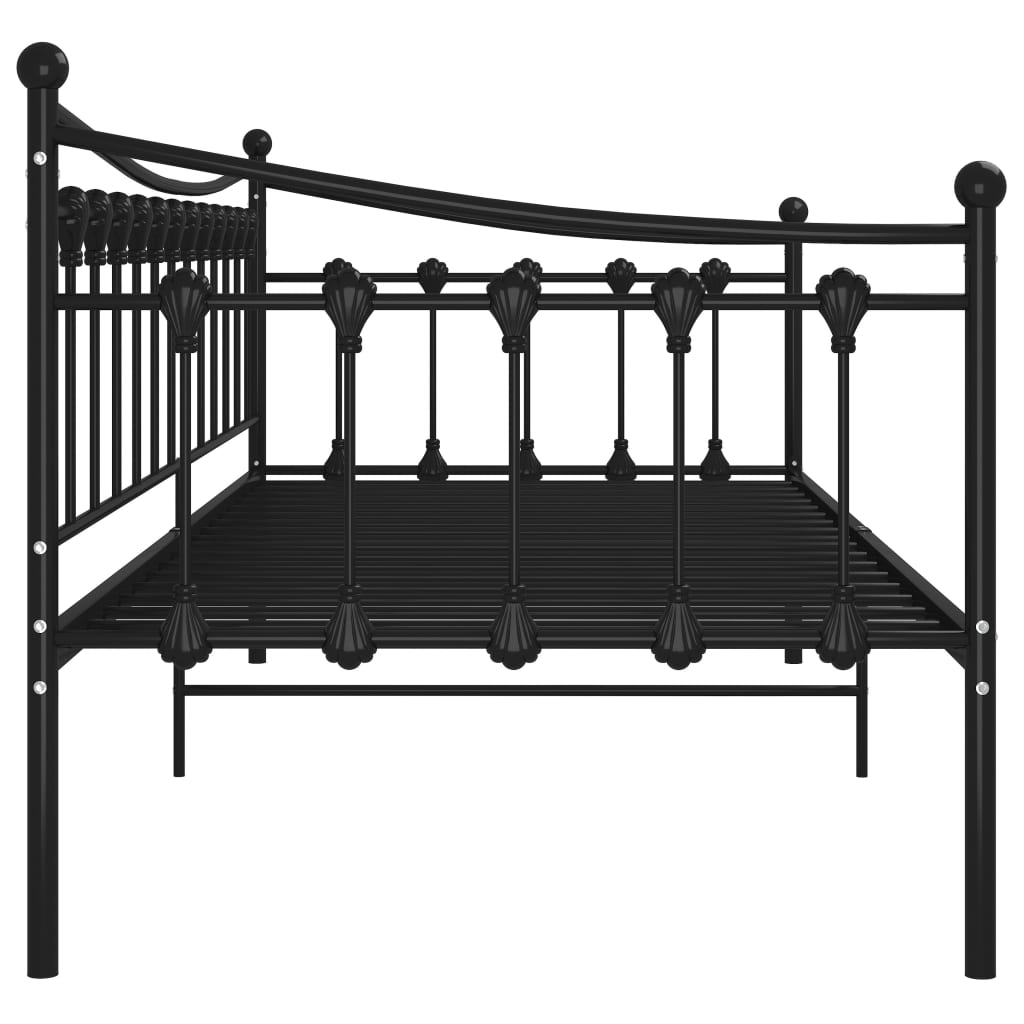 Sofá-cama 90x200 cm metal preto