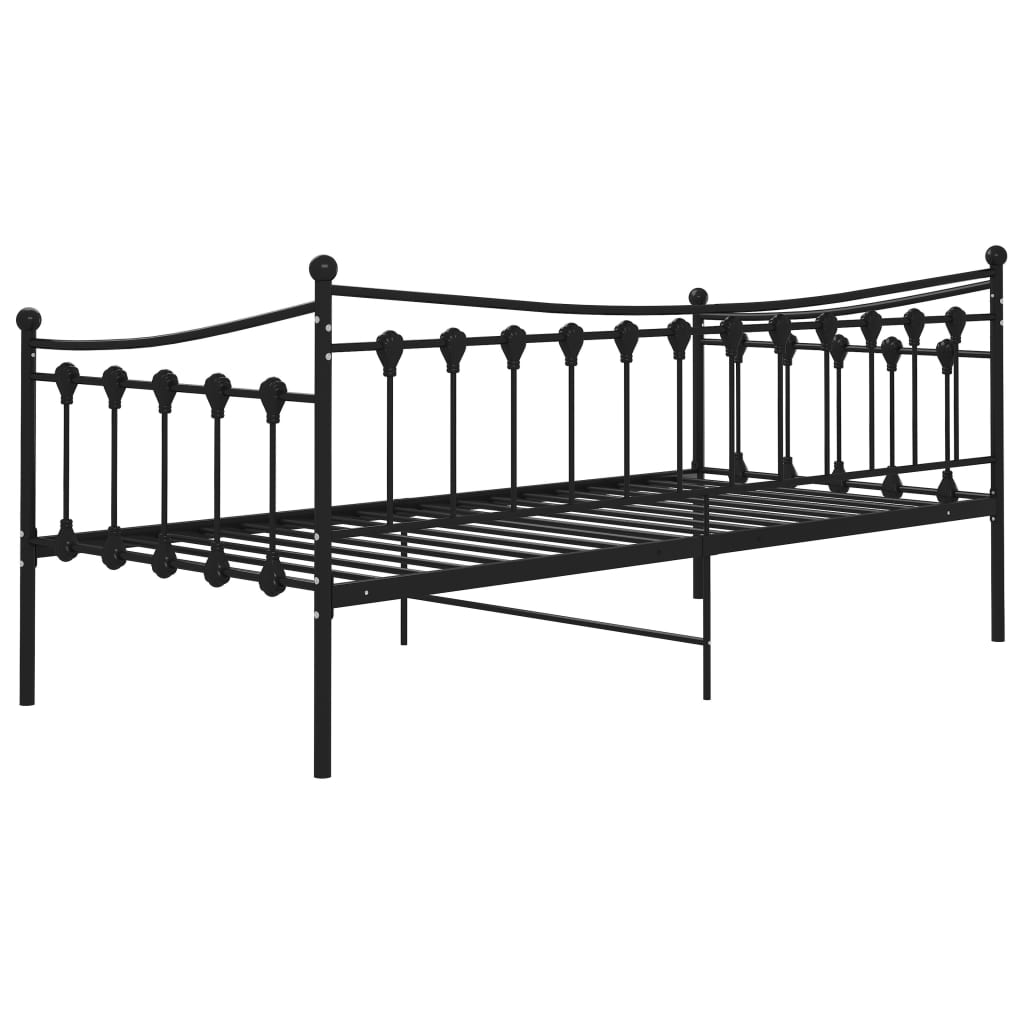 Sofá-cama 90x200 cm metal preto