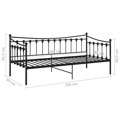 Sofá-cama 90x200 cm metal preto