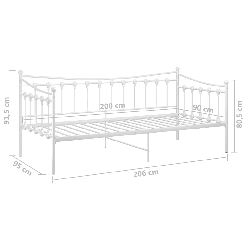 Sofá-cama 90x200 cm metal branco