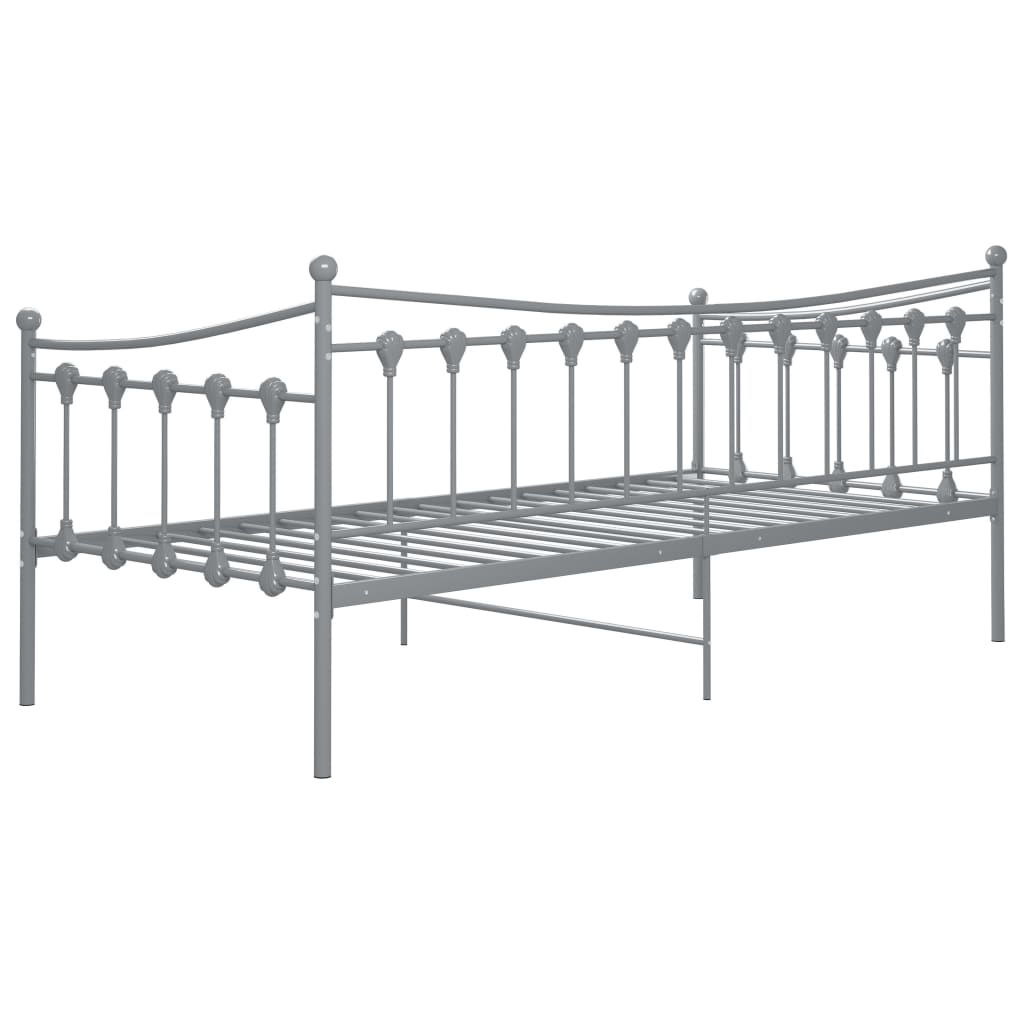 Sofá-cama 90x200 cm metal cinzento