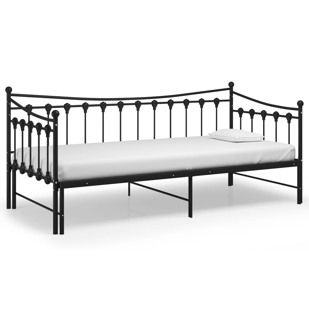 Estrutura sofá-cama de puxar 90x200 cm metal preto