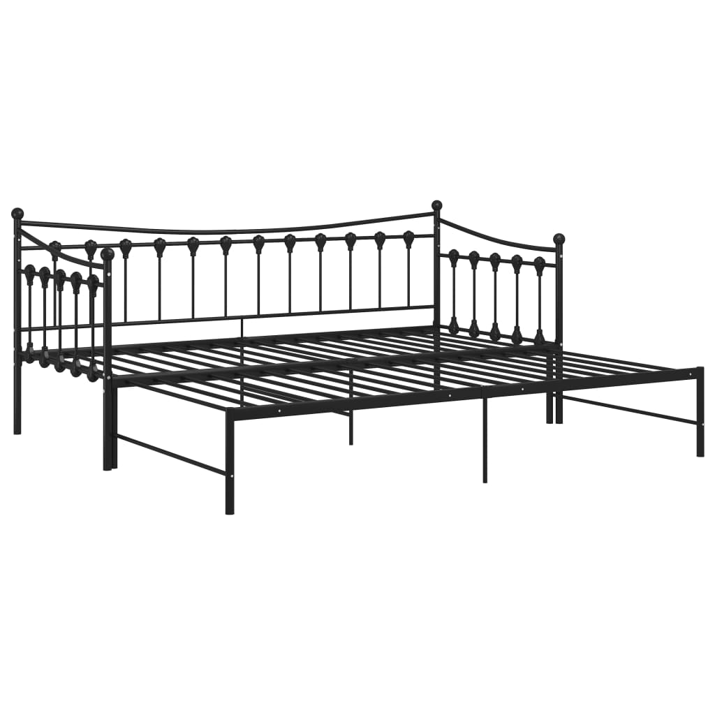 Estrutura sofá-cama de puxar 90x200 cm metal preto