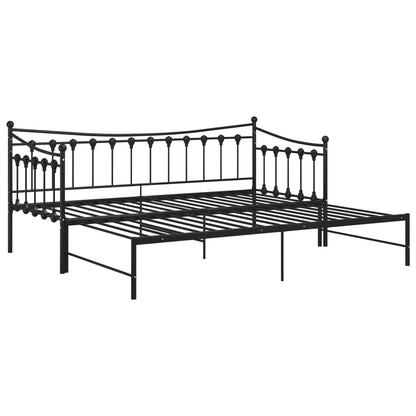 Estrutura sofá-cama de puxar 90x200 cm metal preto