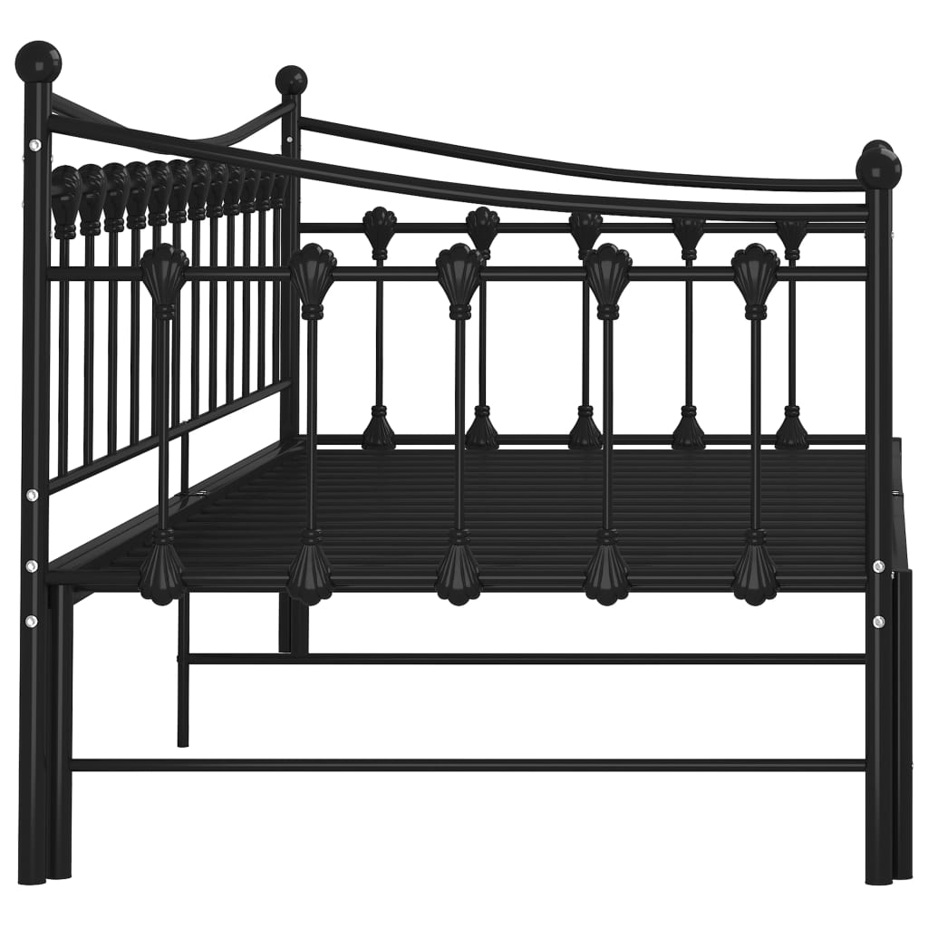 Estrutura sofá-cama de puxar 90x200 cm metal preto