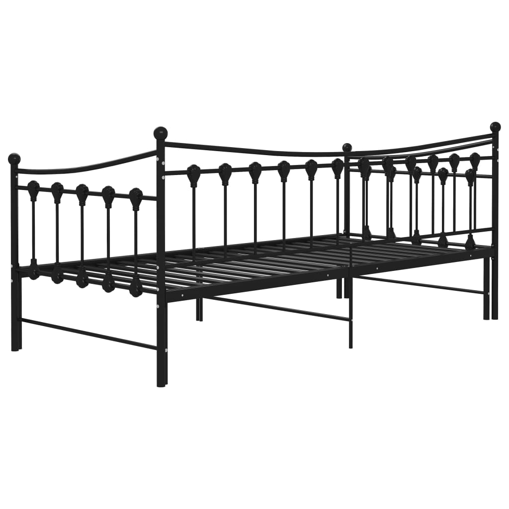 Estrutura sofá-cama de puxar 90x200 cm metal preto