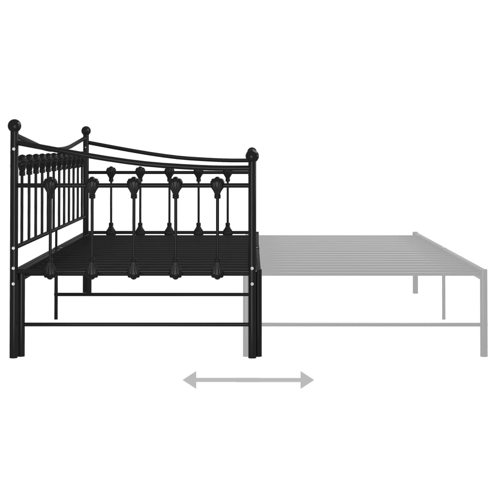 Estrutura sofá-cama de puxar 90x200 cm metal preto