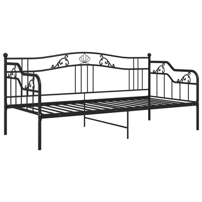 Sofá-cama 90x200 cm metal preto