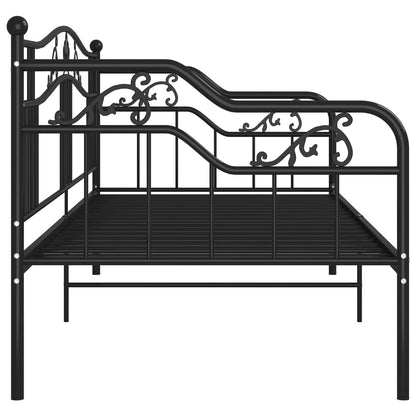 Sofá-cama 90x200 cm metal preto