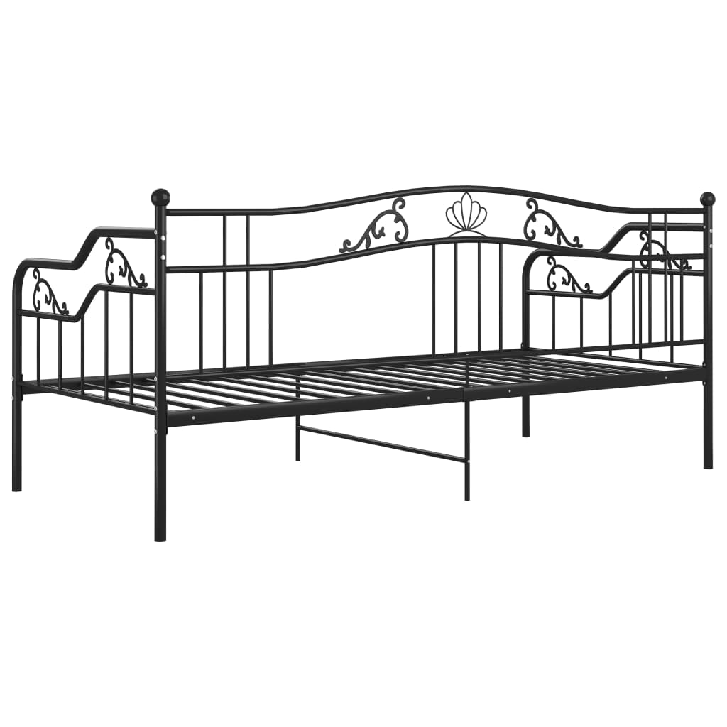 Sofá-cama 90x200 cm metal preto