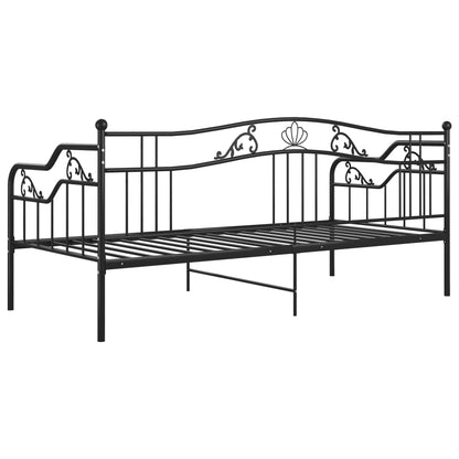 Sofá-cama 90x200 cm metal preto