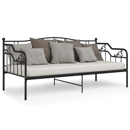 Sofá-cama 90x200 cm metal preto