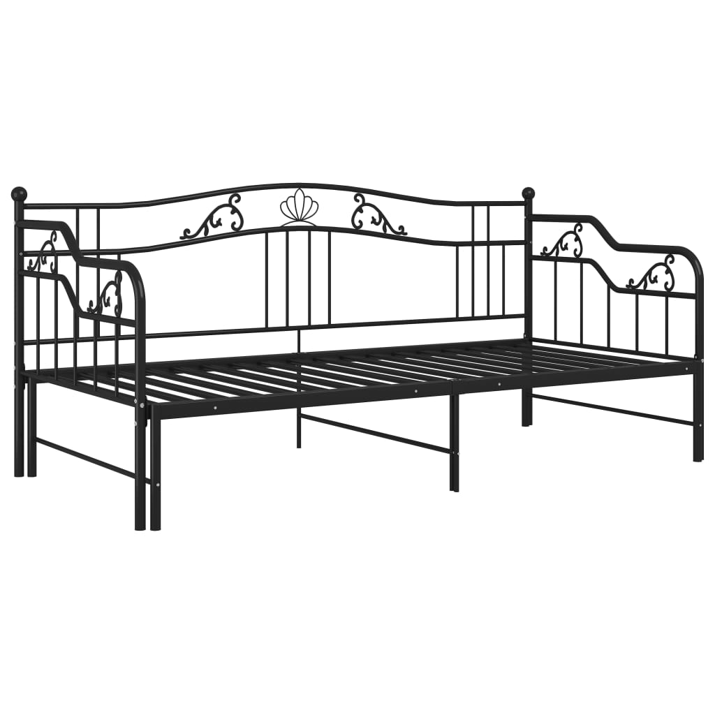 Estrutura sofá-cama de puxar 90x200 cm metal preto