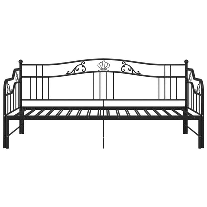 Estrutura sofá-cama de puxar 90x200 cm metal preto