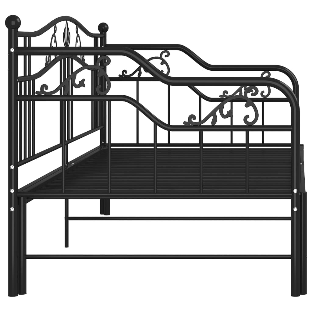 Estrutura sofá-cama de puxar 90x200 cm metal preto