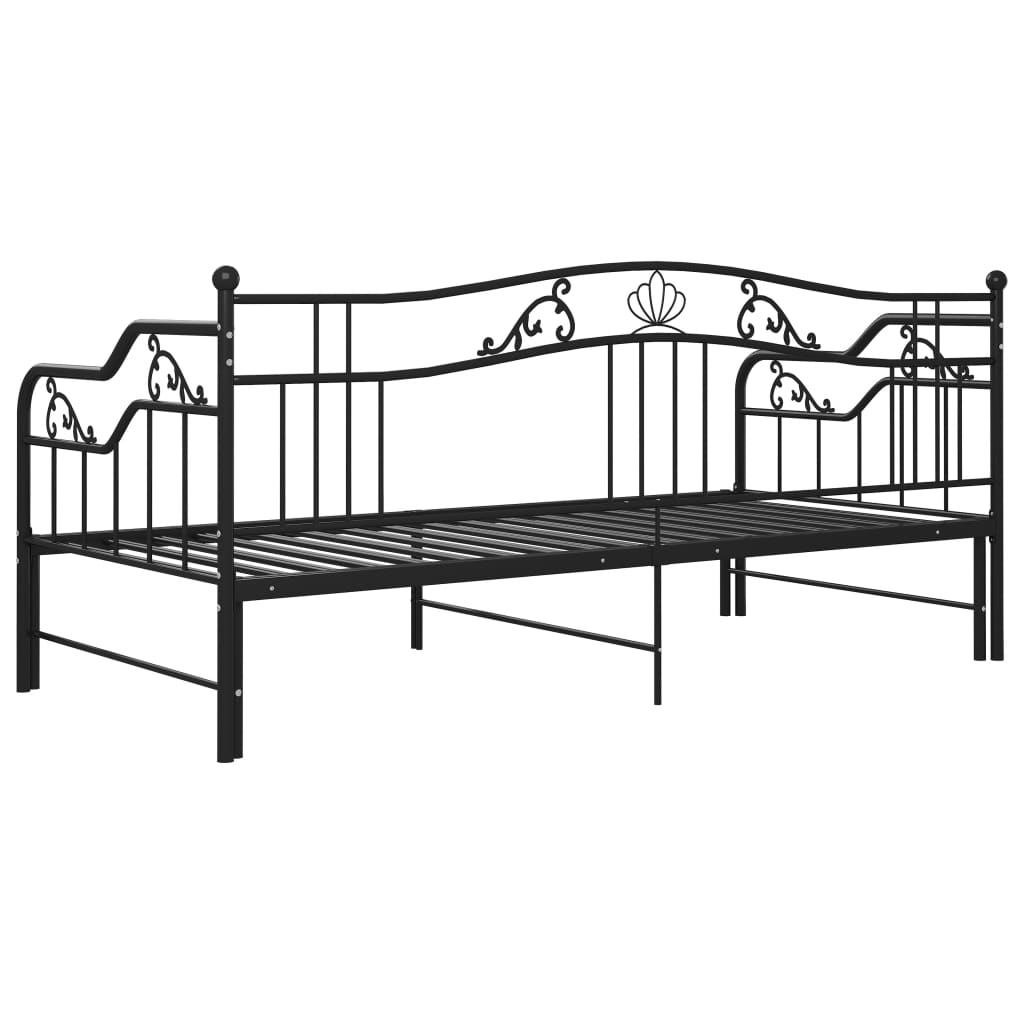 Estrutura sofá-cama de puxar 90x200 cm metal preto