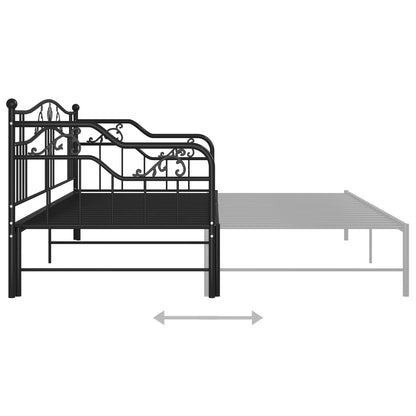 Estrutura sofá-cama de puxar 90x200 cm metal preto