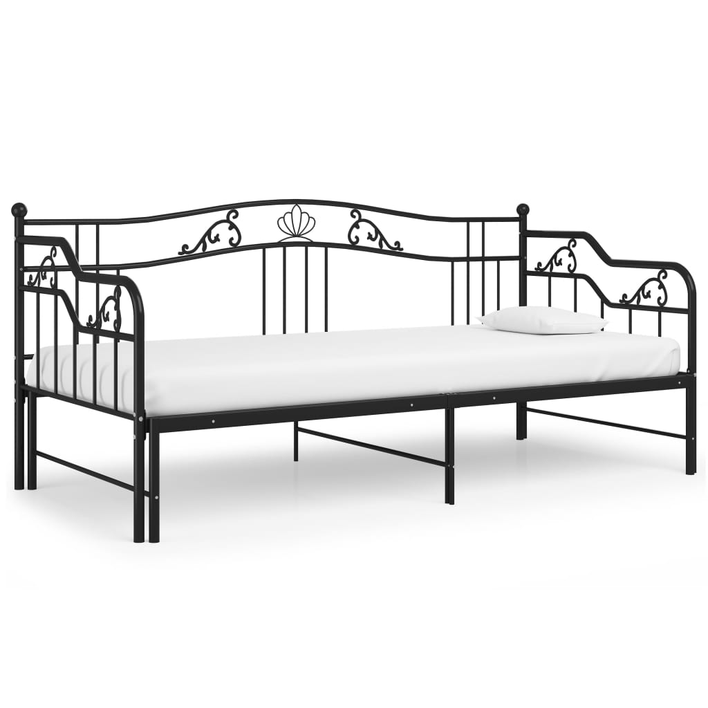 Estrutura sofá-cama de puxar 90x200 cm metal preto