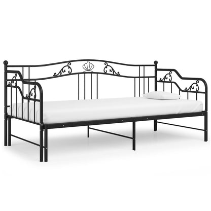 Estrutura sofá-cama de puxar 90x200 cm metal preto