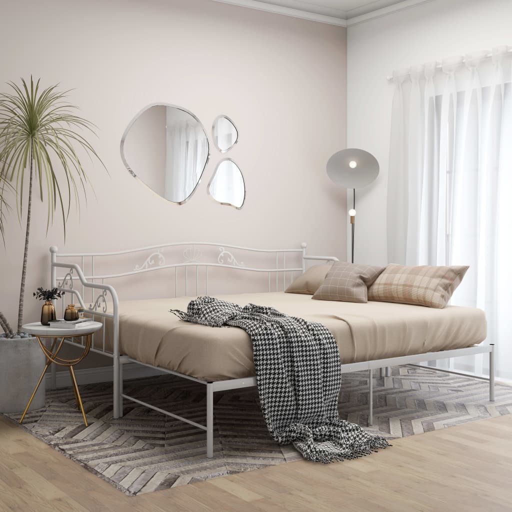 Estrutura sofá-cama de puxar 90x200 cm metal branco