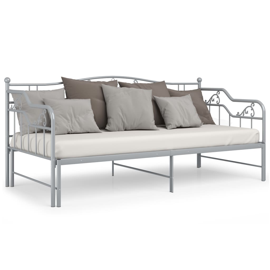 Estrutura sofá-cama de puxar 90x200 cm metal cinzento