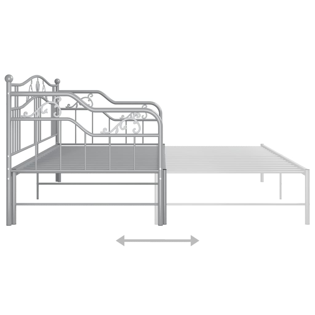 Estrutura sofá-cama de puxar 90x200 cm metal cinzento