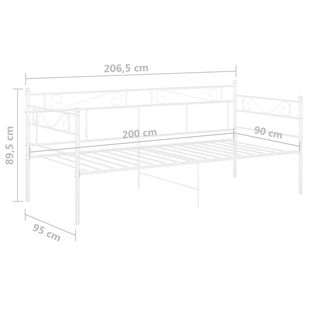 Sofá-cama 90x200 cm metal branco