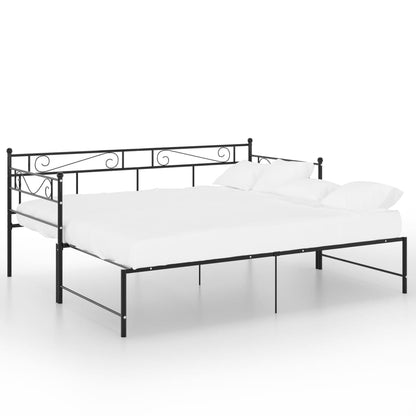 Estrutura sofá-cama de puxar 90x200 cm metal preto