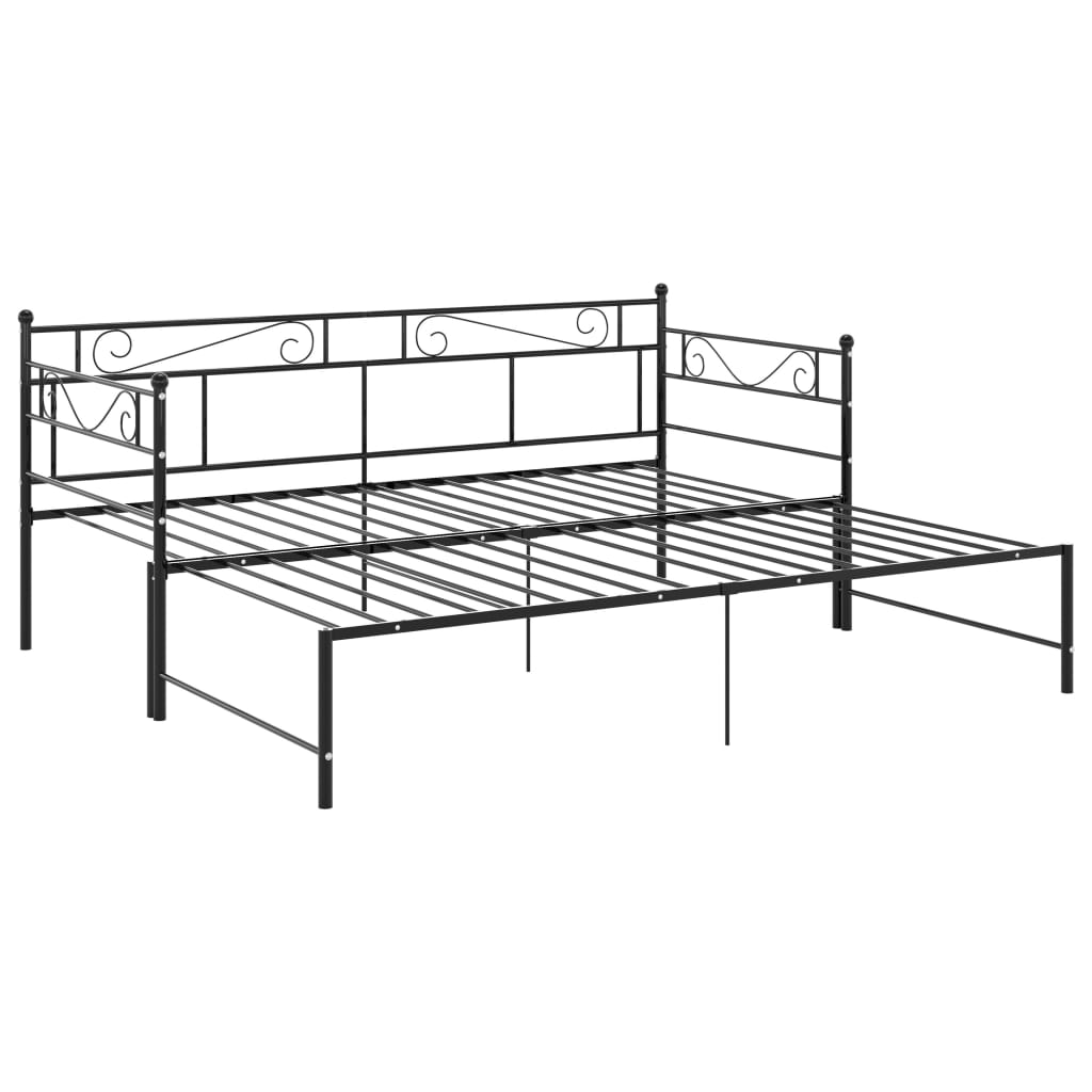 Estrutura sofá-cama de puxar 90x200 cm metal preto