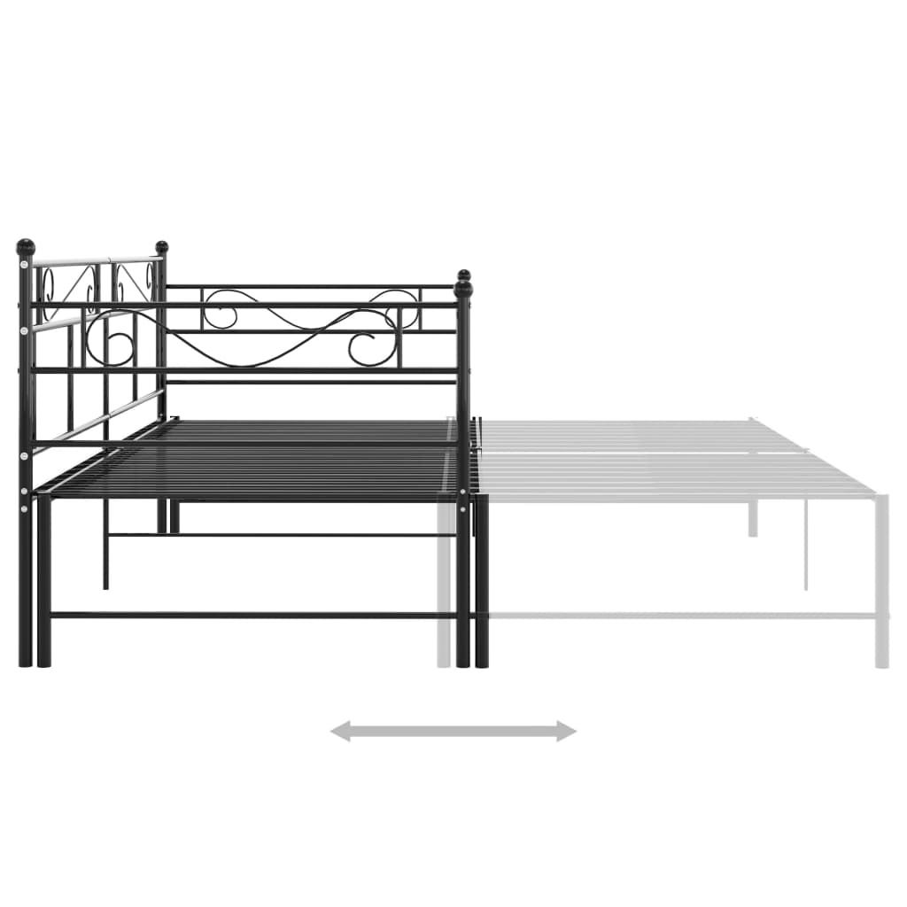 Estrutura sofá-cama de puxar 90x200 cm metal preto