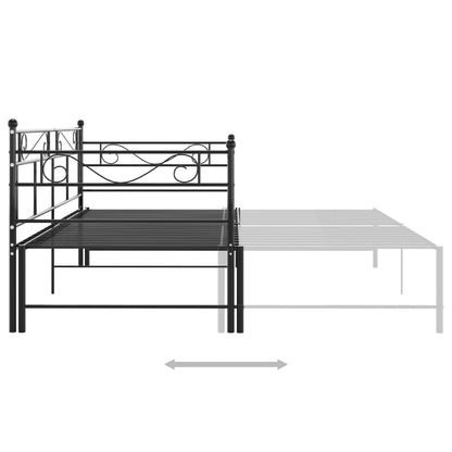 Estrutura sofá-cama de puxar 90x200 cm metal preto