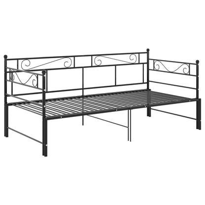 Estrutura sofá-cama de puxar 90x200 cm metal preto