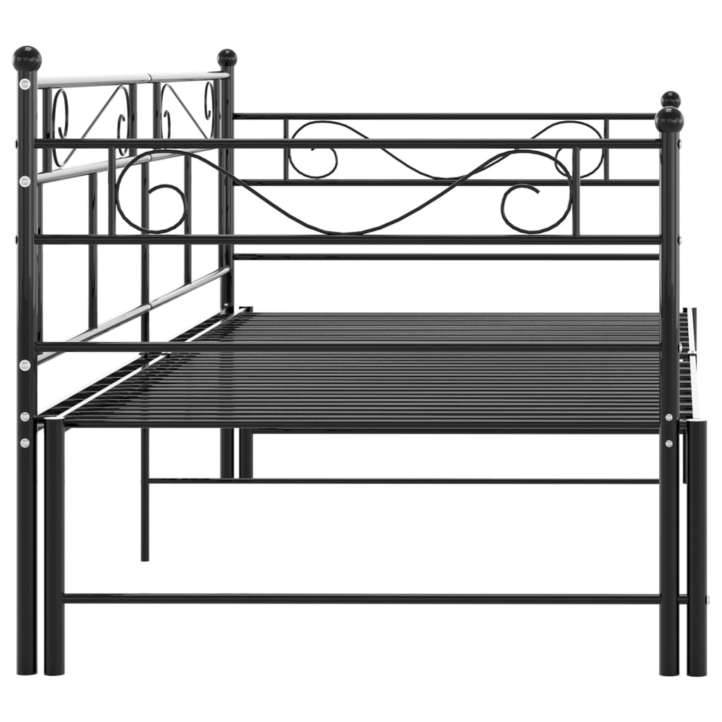 Estrutura sofá-cama de puxar 90x200 cm metal preto