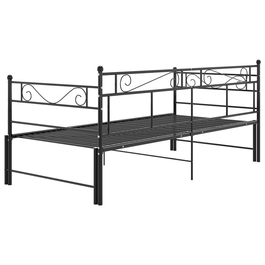 Estrutura sofá-cama de puxar 90x200 cm metal preto