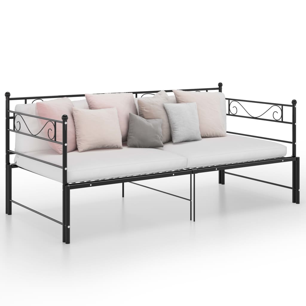 Estrutura sofá-cama de puxar 90x200 cm metal preto