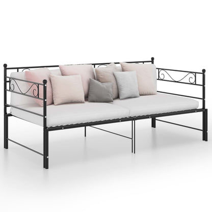 Estrutura sofá-cama de puxar 90x200 cm metal preto