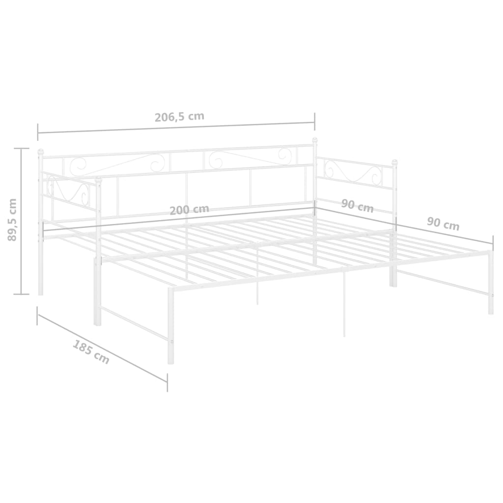 Estrutura sofá-cama de puxar 90x200 cm metal branco