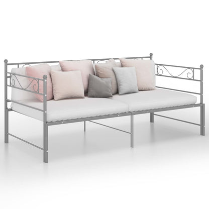 Estrutura sofá-cama de puxar 90x200 cm metal cinzento