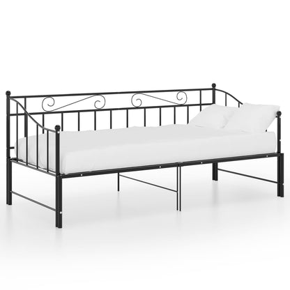 Estrutura sofá-cama de puxar 90x200 cm metal preto