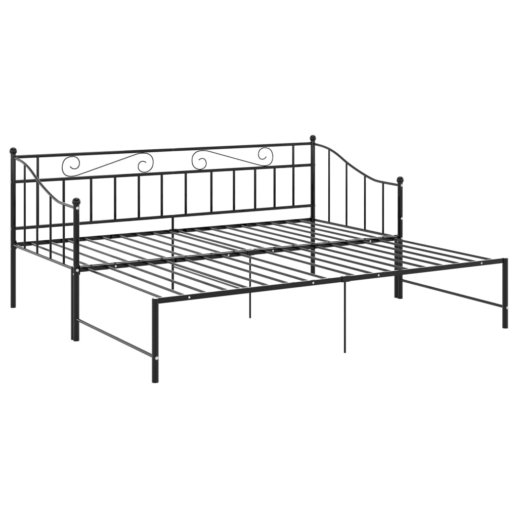 Estrutura sofá-cama de puxar 90x200 cm metal preto