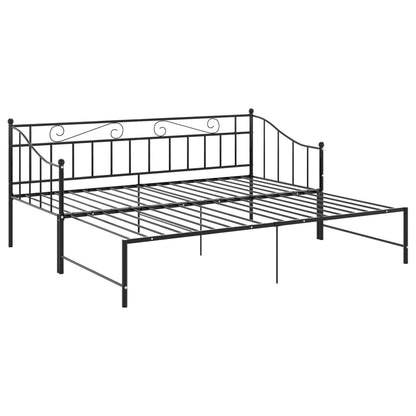 Estrutura sofá-cama de puxar 90x200 cm metal preto