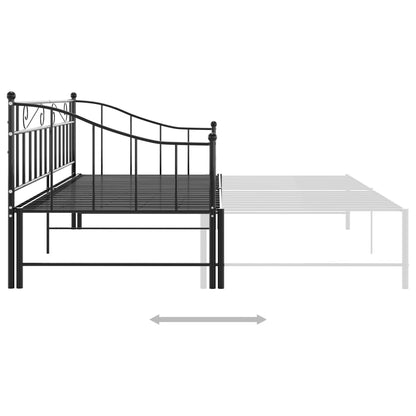 Estrutura sofá-cama de puxar 90x200 cm metal preto