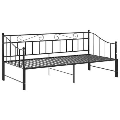 Estrutura sofá-cama de puxar 90x200 cm metal preto