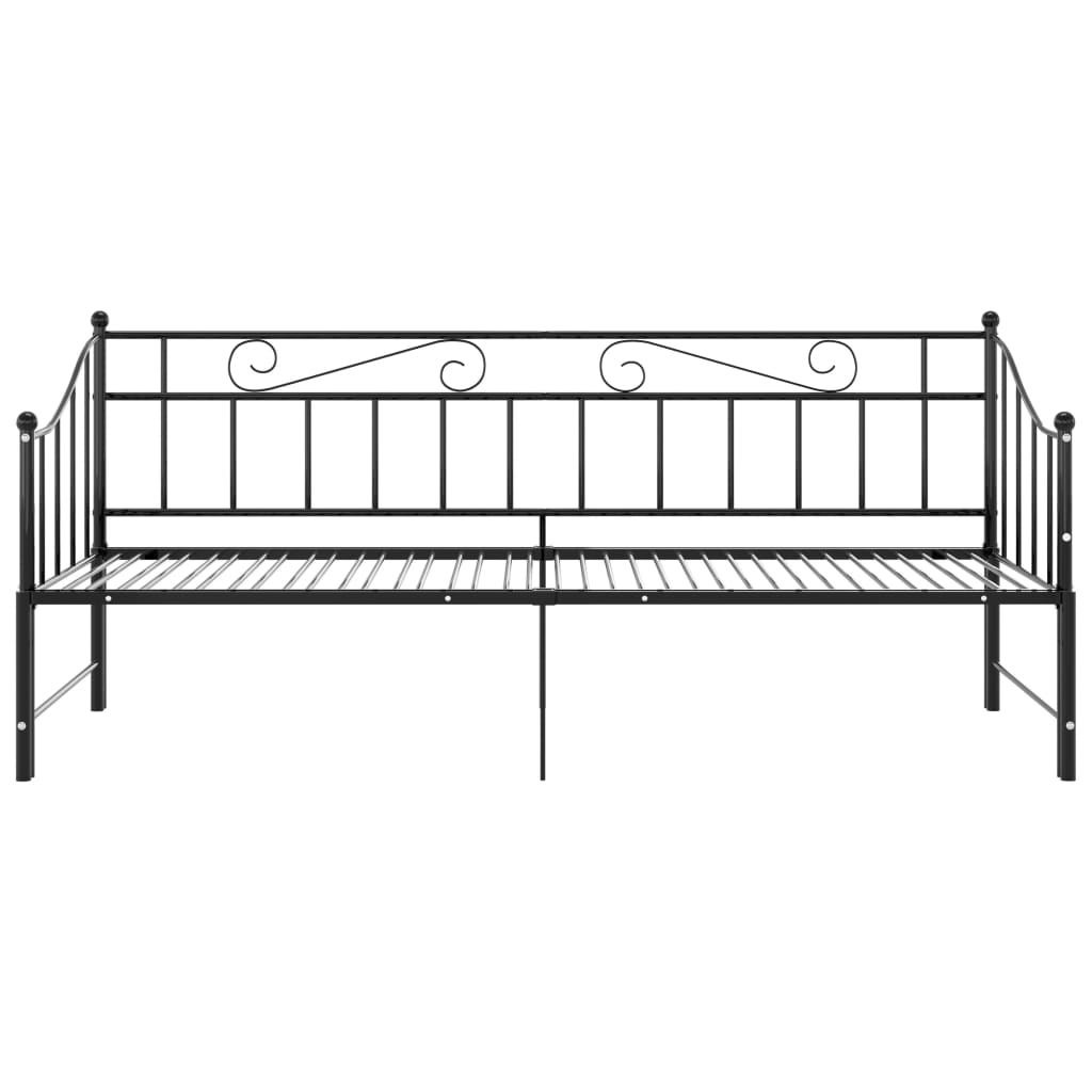 Estrutura sofá-cama de puxar 90x200 cm metal preto