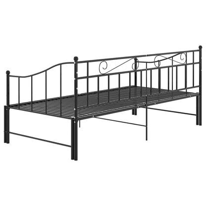 Estrutura sofá-cama de puxar 90x200 cm metal preto