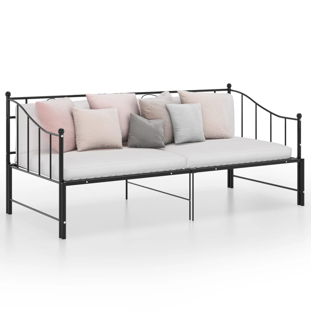 Estrutura sofá-cama de puxar 90x200 cm metal preto