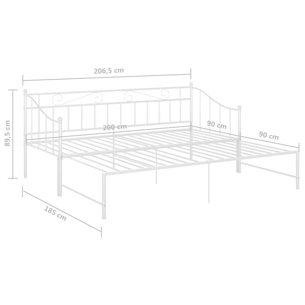 Estrutura sofá-cama de puxar 90x200 cm metal branco