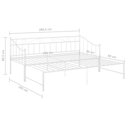 Estrutura sofá-cama de puxar 90x200 cm metal branco