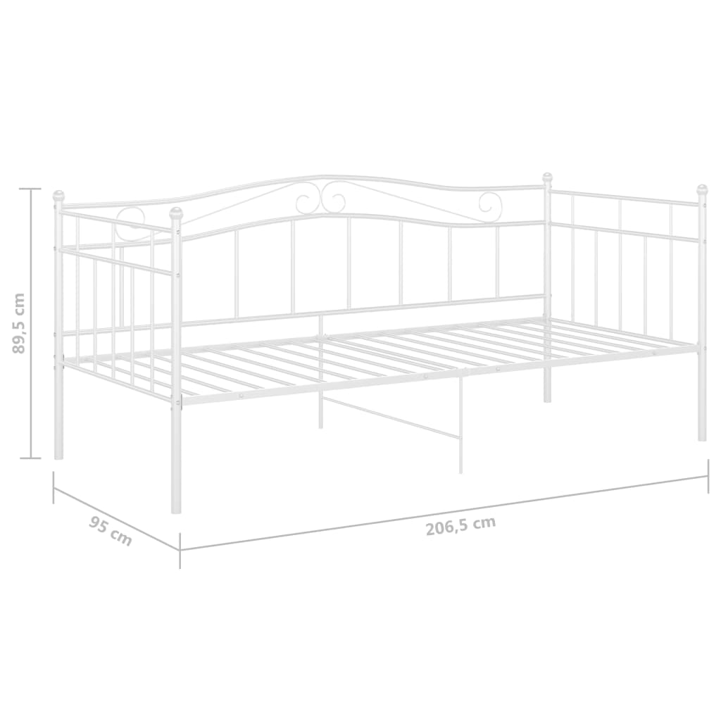 Sofá-cama 90x200 cm metal branco