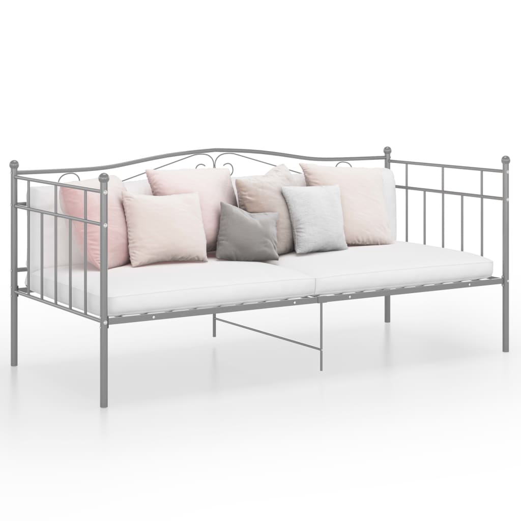 Sofá-cama 90x200 cm metal cinzento